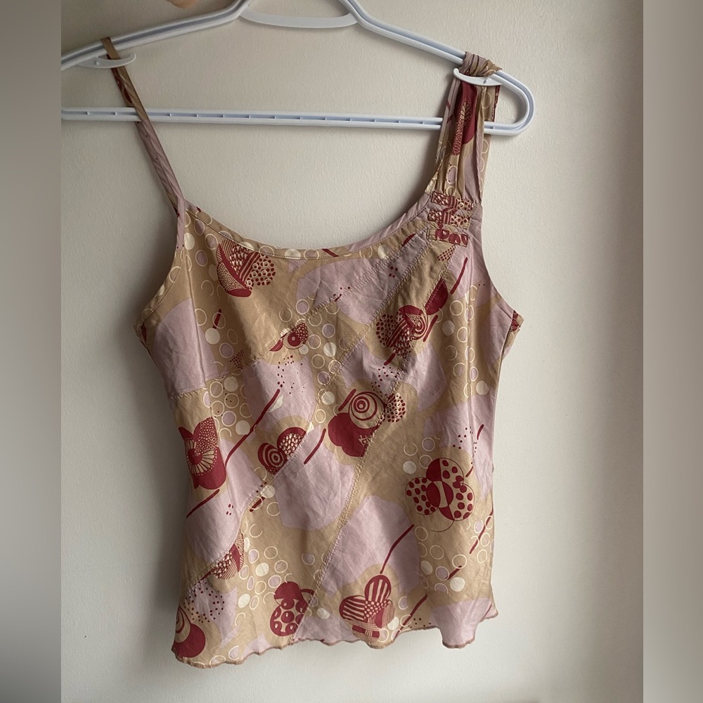 Fire trap silk tank top